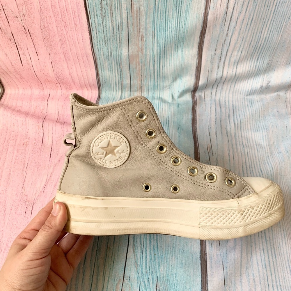 Gray high top platform converse NO SHOE LACES size 5.5 - Picture 11 of 11